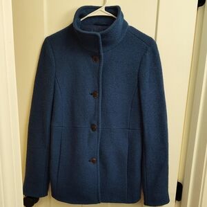 Lands End teal blue wool blend peacoat size 6